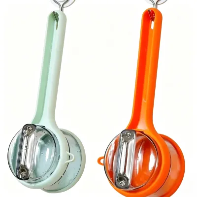 Home-use Multi-functional Handheld Stainless Steel Peeler with Storage, Suitable for Peeling Vegetables, Fruits and Potatoes