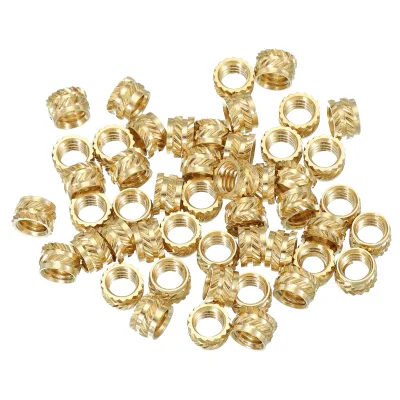 M6 Threaded Inserts M6x5x8mm 50 Pcs Brass Heat Set Polished Knurled Nuts Embedment Nut Plastic 3D Printing Components
