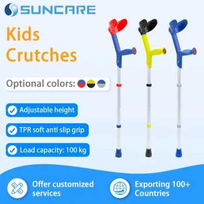 Kids Crutches,Adjustable Height, Aluminum Alloy, TPR Anti-Slip Grip, Lightweight,Medical Rehabilitation, Walking Aid