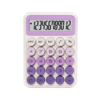 Factory Wholesale New Colorful 12 Bit Calculator Cute Silent Mechanical Keyboard Learn Office Student Calculator