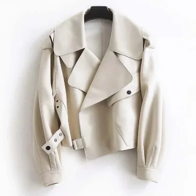 Women's Star-Inspired 2025 Spring Autumn PU Leather Jacket - Korean Fashion Loose Casual Versatile New Trendy Short Outerwear