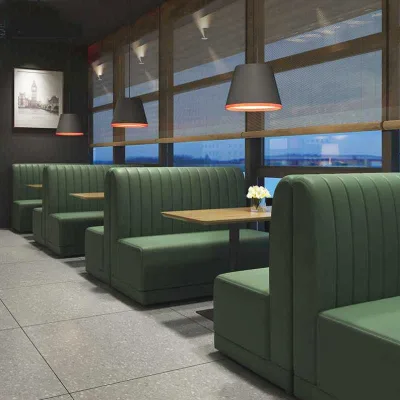 Best Leather Double Sofa Coffee Shop Western Restaurant Club Seat bar Booth Seating bar Chair and Table Set