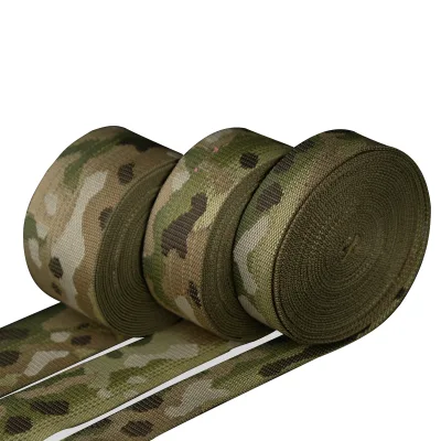 Custom Tactical Webbing Various Specifications Heavy Duty Green Nylon Tactical Belt Webbing Polyester Jacquard Webbing