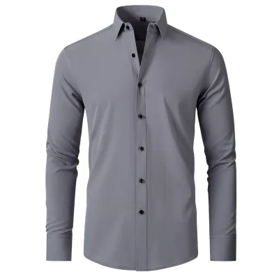 Camisas Hombre Men's Shirts Non Ironed Long-Sleeved Stretch Out Business Shirt OEM/ODM