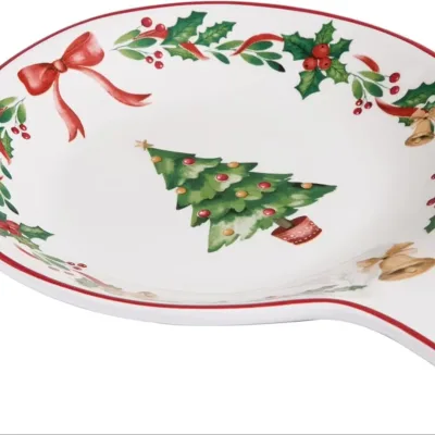 Christmas Spoon Rest for Stove Top Ceramic Spoon Holder for Kitchen Counter Easy to Clean Coffee Spoon Rest Dishwasher Safe