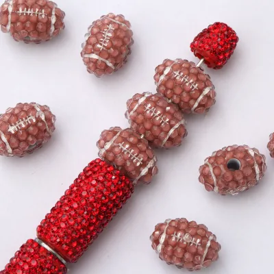 14*20mm Brown Rugby Football Beads Plastic & Lucite Acrylic for DIY Jewelry Crafting Accessories for Bracelets Necklaces Rings