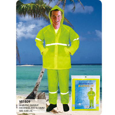 Thickened Waterproof PVC Raincoat Rainsuit Set with Reflective Strips for Safety Protection, Marine Aquaculture, Mining