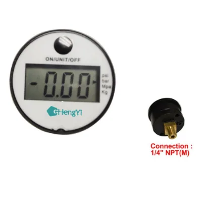 Digital Pressure Gauge ( 1-3/4" Dia), 0 to 145 Psi, with 1/4" NPT(M) Connections - EQ-DVPG-EW