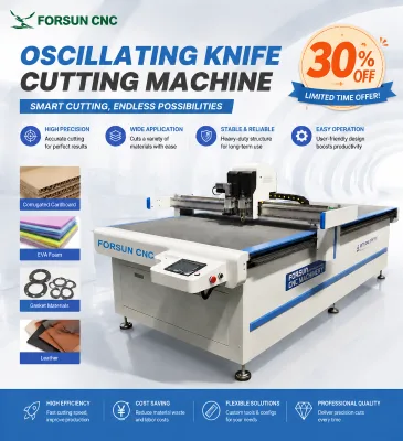 30% Discount 1500*3000 Automatic CNC Oscillating Knife Cutting Fabric Leather PVC Cutter Machines
