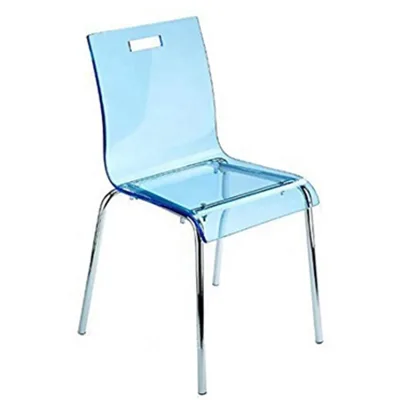 High Quality BOSN EN-AC-102 Home Decoration Dining Chair Transparent Acrylic Plastic Square Corners Modern Simplicity Optional