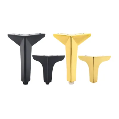 Modern Minimalism Steel Diamond Shaped Three Prong Straight Coffee Table Legs Electroplating Furniture Hardware