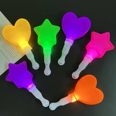Kpop Merchandise Custom logo Printing Led Heart Glow Stick Flashing Light Sticks for K-pop Concert Event Party