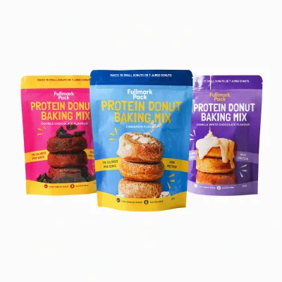 Custom Printed Protein Donut Baking Mix Stand up Pouch with Zipper for Retail Food Packaging