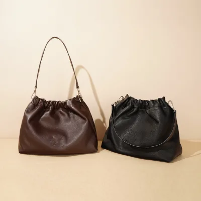 Korean Style Solid Color Ladies Shoulder Bags Classic Pleated Women Hobo Sling Shoulder Bags