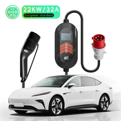 11KW 3 Phase Type2 Portable EV Charger 32A Fast Emergency Charging for BYD CE RoHS Cargador Portatil Para