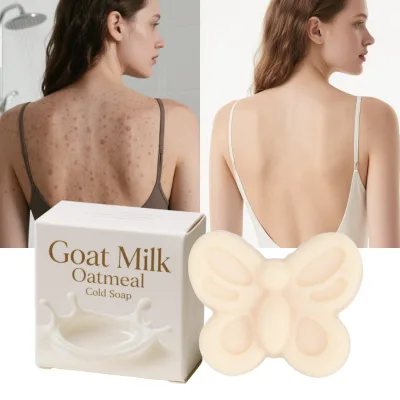 Custom Logo Private Label Organic Goat Milk Oatmeal Soap Bar with Shea Butter and Coconut for Natural Whitening