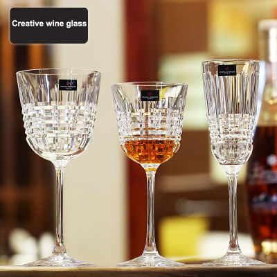 New Fashion Carved Pattern Crystal Champagne Glass Goblet Red Wine Glasses