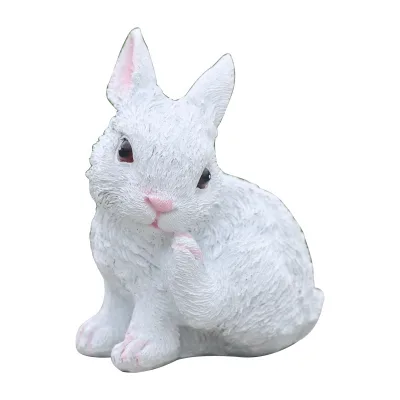 Villa Balcony Simulation Resin Rabbit Sculpture Garden Ornament Landscape Outdoor Desk Decorations China