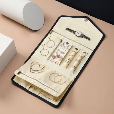 Folding Jewelry Bag Accessories Storage Multifunctional Jewelry Storage Portable Rings Watch Necklace Ear Stud Storage Bag