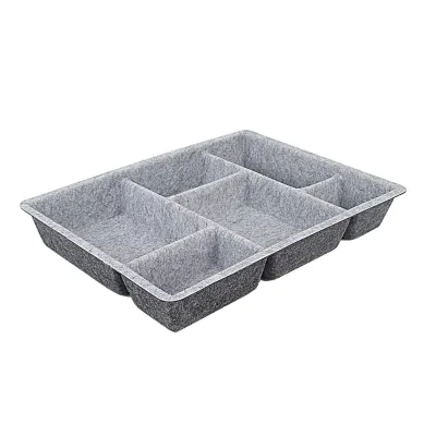 Eco Home Storage Organization Non Woven Fabric Three-Layer PET Felt Space-Saving Clothing Bedding Storage Basket Multi-function
