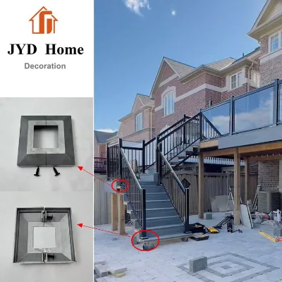 Aluminum Post Fence Fittings Base Bottom Cover for Square Post Column Pillar Newel