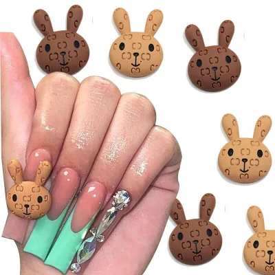 3D Kawaii Rabbit Nail Charms Resin Cartoon Bear Accessories Cute Nail Art Charm in Bulk