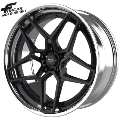Forged 2-Pcs Aluminum Alloy T6061 18-24inch High Quality 4/5/8/10 Holes Car Wheels With Polished Barrel