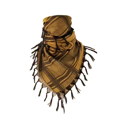 Outdoor Breathable Tactical Desert Keffiyeh Arab Scarf - Womens Men Shemagh Tassel Scarves Neck Wrap Casual