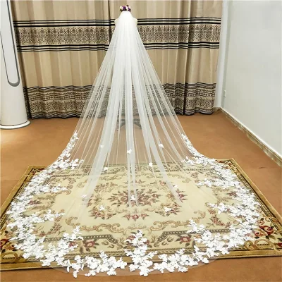 EU Trailing Wedding Lace Wedding Veil Bridal Veil