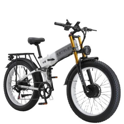 Factory Direct K8 26\" All-Terrain Mountain E-Bike Dual Hydraulic Brake Fat Tire Foldable Electric Bike for Off-Road
