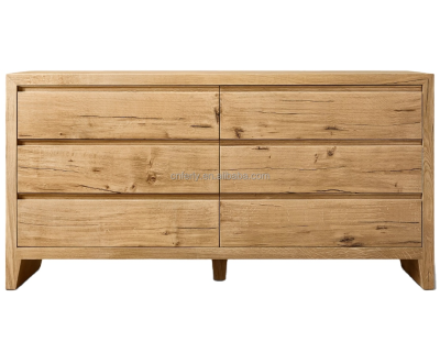 Modern Minimalist 6-Drawer Dresser Console Melamine Wood Bedroom Furniture Set for Living Room Home Furniture