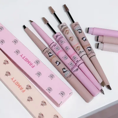 Dual-Ended Chisel Eyebrow Pencil Long-Lasting Non-Fading Vegan Dye Cream Natural Three-Dimensional Distinct Makeup Liquid Eye