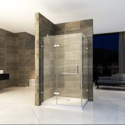 Frameless Hinge With Support bar Stable Shower Enclosure BL-048