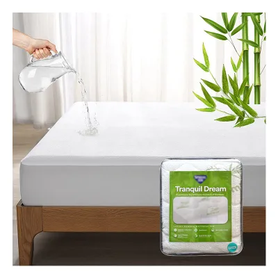 High Quality Anti Dust Mite Washable Bed Sheet Quilted Bamboo Silk Water Proof Mattress Cover