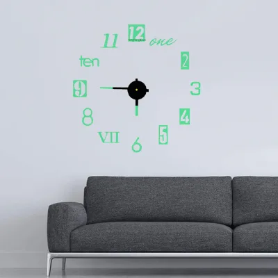 DIY Wall Clock Luminous 3D StickerAcrylic Wall Clock for Home & Office Art Decor Wall Clocks