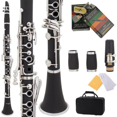 Wholesale High Quality 17-Key Clarinet Black Colored Wind Instrument Factory Direct Bakelite Clarinet Musical Instrument