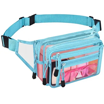 Clear Waterproof PVC Waist Bag Zipper Fanny Pack for Women Multi-purpose Use for Work Travel Sporting Events