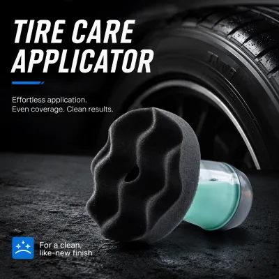 Refillable Tire Dressing Applicator with Built-In Reservoir 100mm Contoured Foam Pad for Car Tire Sidewall Care