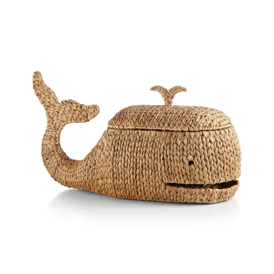 Whale Storage Basket Toy Storage Boxes Organizer Kid Room Decoration Water Hyacinth Toy Storage Basket