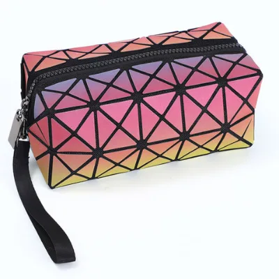 Pvc cosmetic bag,fashion multifunctional rainbow cosmetic bag, portable travel, waterproof