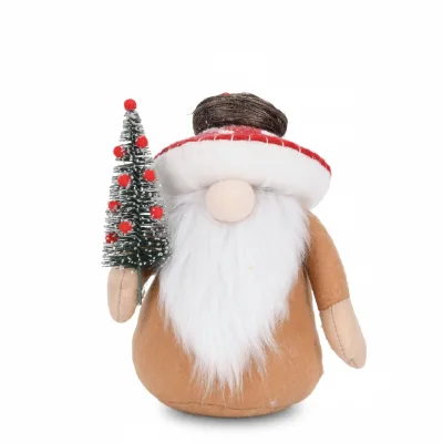 Cheap Price European Baby Elves Window Decorations Red Mushroom Pine Tree Gnome Plush Toy