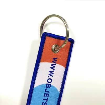 Car Motorcycle Key Chain Tag Personalized Embroidery Key Tag Keychain Black Embroidered Woven Key Ring Keychain