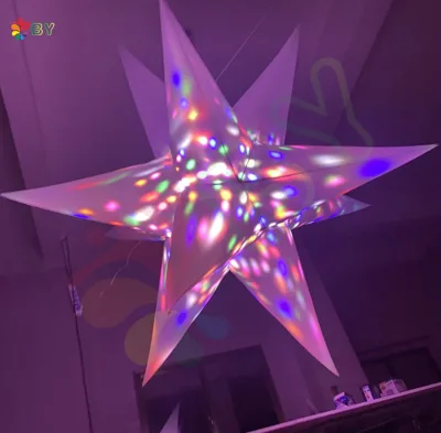 Modern Music Festival Stage LED Inflatable Balloon Stars RGB LED Light Customizable Sizes Oxford cloth Custom