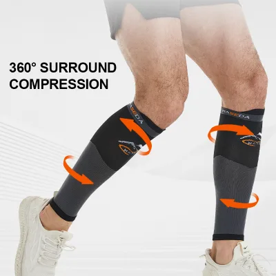 Knitted Spandex Nylon Adult Sports Leg Guards Compression Sleeves Breathable Basketball Knee Pads Lower Leg Tibial Protection