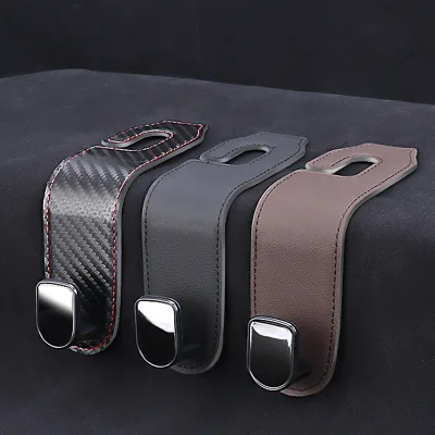 Car Mounted Hook Organization Accessories Metal Core Lay Flat Design Sturdy Easy Access Car Seat Head Rest Storage Organizer