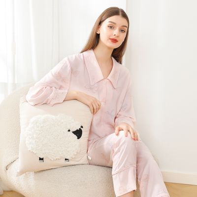 Custom Cute Pajamas Women Sleepwear Comfortable Pyjamas Nighty Jacquard Pajama Set