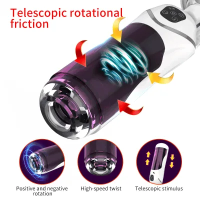 Automatic Aircraft Cup Telescopic Sucking Rotation Vibrator Intelligent Induction Real Touch Male Masturbator Mel Sex Toys