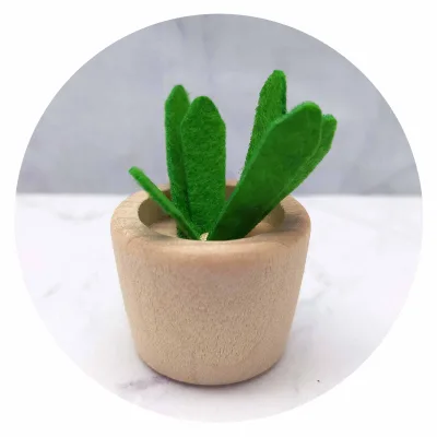 Miniature 1:12 Modern Indoor Plants Wood & Felt Furniture Toys Unisex Dollhouse Decorations 3x4.5cm 14 Years & up