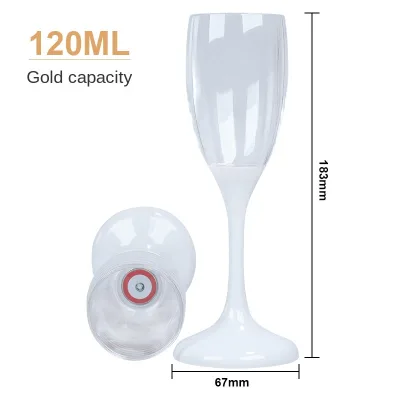 KTV Party Light Acrylic Plastic Drinking Color Changing Cup Plastic Wine Glass Tall Glass LED Luminous Champagne Glass