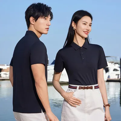 Premium Polo Mens Shirt Short Sleeve Quick Drying Nylon Spandex Polo Sports Shirts Luxury Mens Polo Shirt Custom Logo